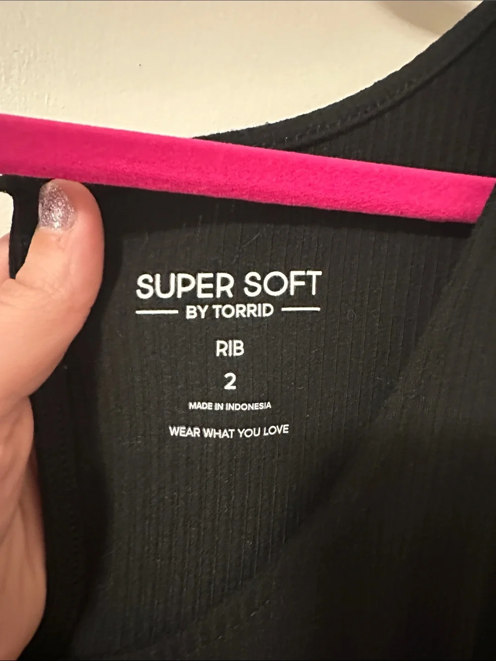 Torrid Black Rib Knit Wide Leg Jumpsuit - Picture 2 of 9
